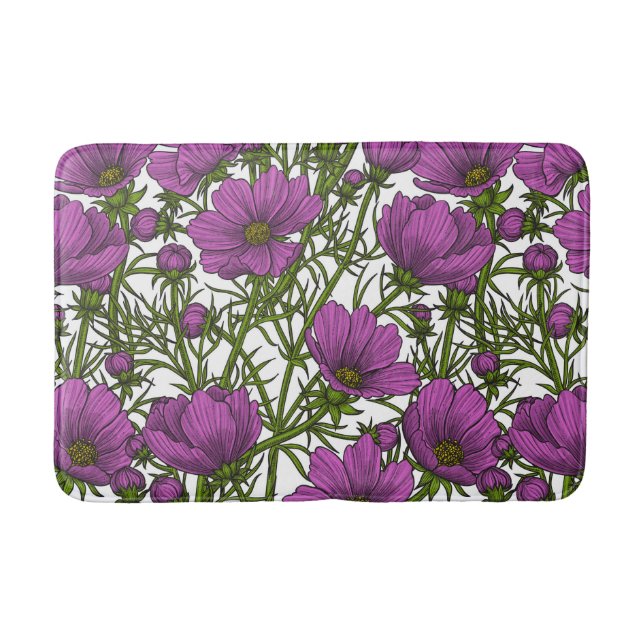 Tapis De Bain Fleurs de cosmos violet (Devant)