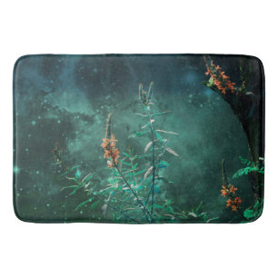 Tapis De Bain Fleurs de fées au clair de lune de jade
