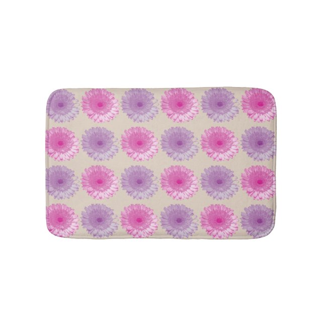 Tapis De Bain Fleurs de germes roses et violettes (Devant)