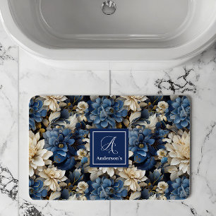 Tapis de Bain Fleurs de Marine de Luxe Nom Personn