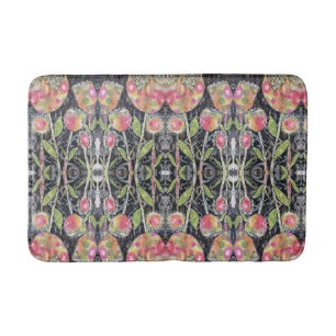 Tapis De Bain Fleurs de médias mixtes Abstraites