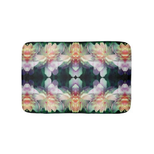 Tapis De Bain Fleurs de pivoine rose Multipliées Abstraites