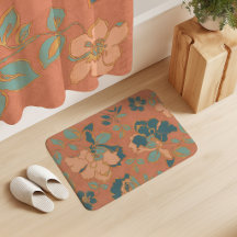 Fleurs de pivoine vintage Terracotta sarcelle aqua