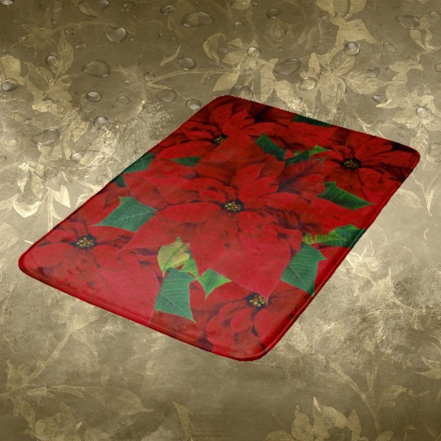 Tapis de bain Fleurs de Poinsettia de Fêtes (Créateur téléchargé)