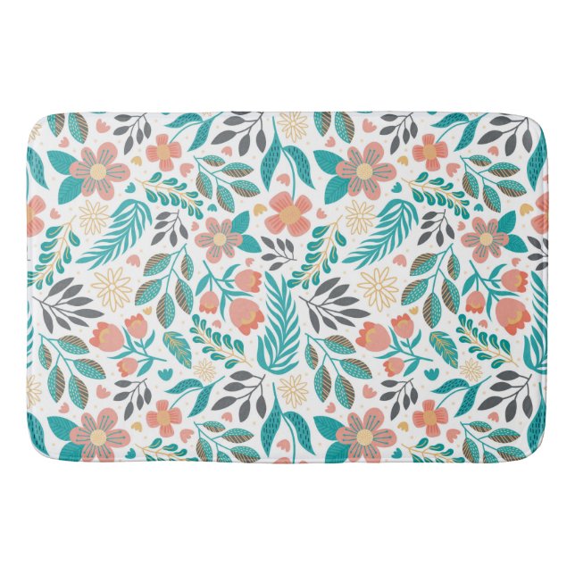 Tapis De Bain Fleurs de printemps colorées motif (Devant)