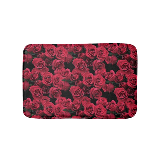Tapis De Bain Fleurs de roses rouges Bain Mats (Devant)