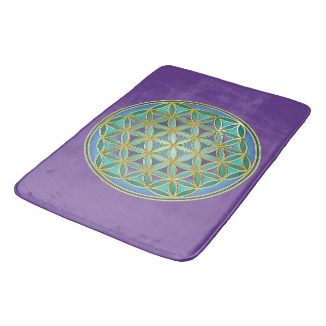 Tapis De Bain FLEURS DE VIE - Géométrie Sacrée Design 1 (Angle)