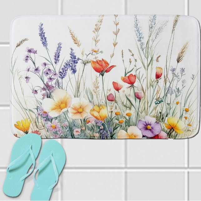 Tapis De Bain Fleurs des prés et lavande (Créateur téléchargé)