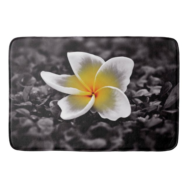 Tapis De Bain Fleurs d'Hawaï de Frangipani de Plumeria (Devant)