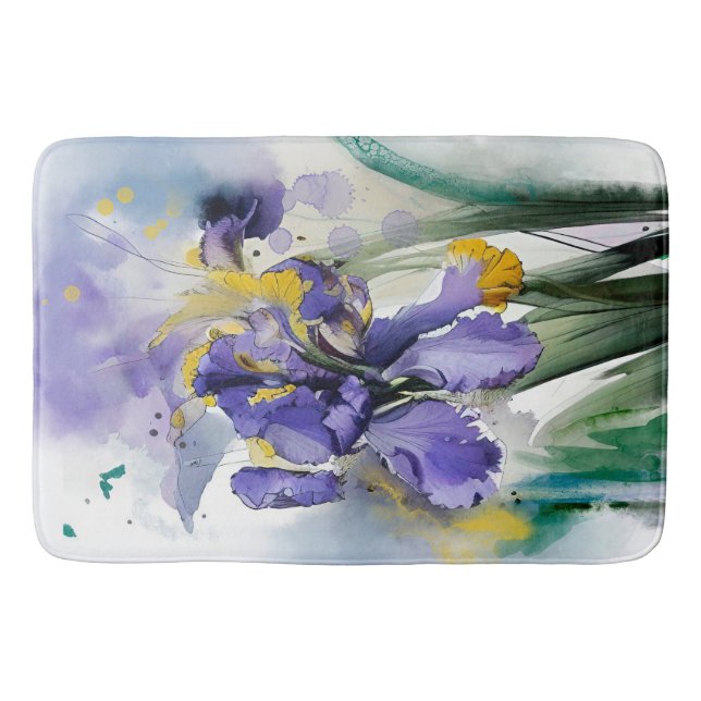 Tapis De Bain Fleurs d'Iris (Devant)