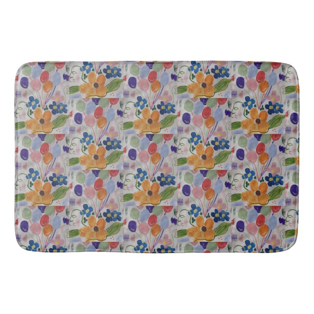 Tapis De Bain Fleurs et ballons Mat de bain (Devant)