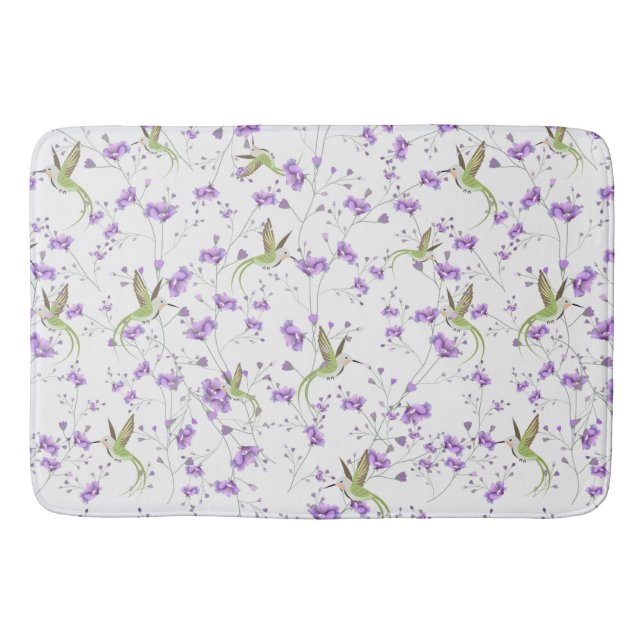 Tapis De Bain Fleurs et colibris (Devant)