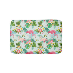 Tapis De Bain Fleurs Et Oiseaux Tropicaux Vintages