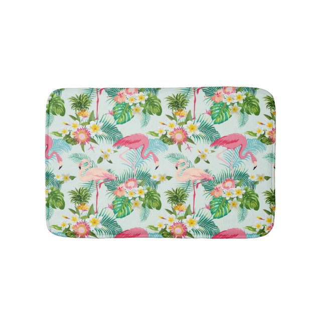 Tapis De Bain Fleurs Et Oiseaux Tropicaux Vintages (Devant)