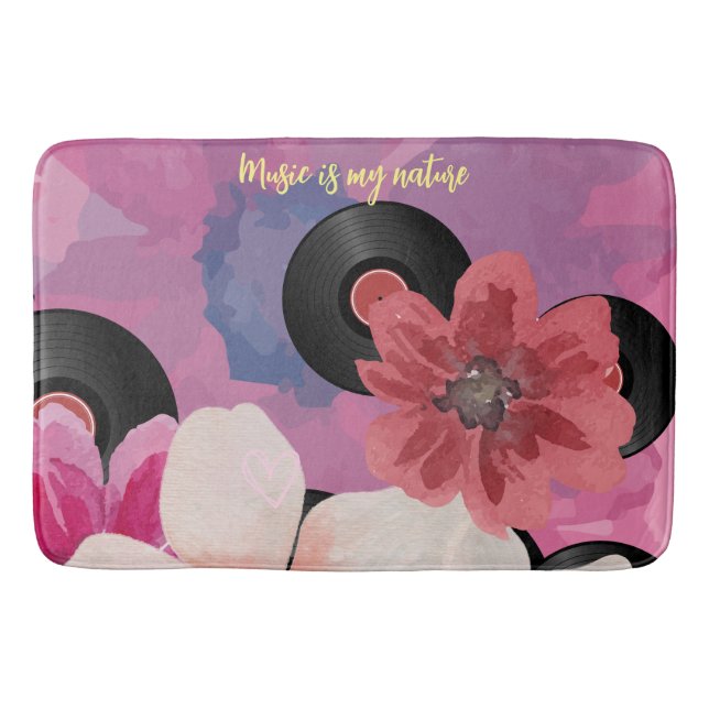 Tapis De Bain Fleurs et vinyle (Devant)