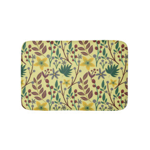 Tapis De Bain Fleurs florales sans coutures motifs, feuilles, br