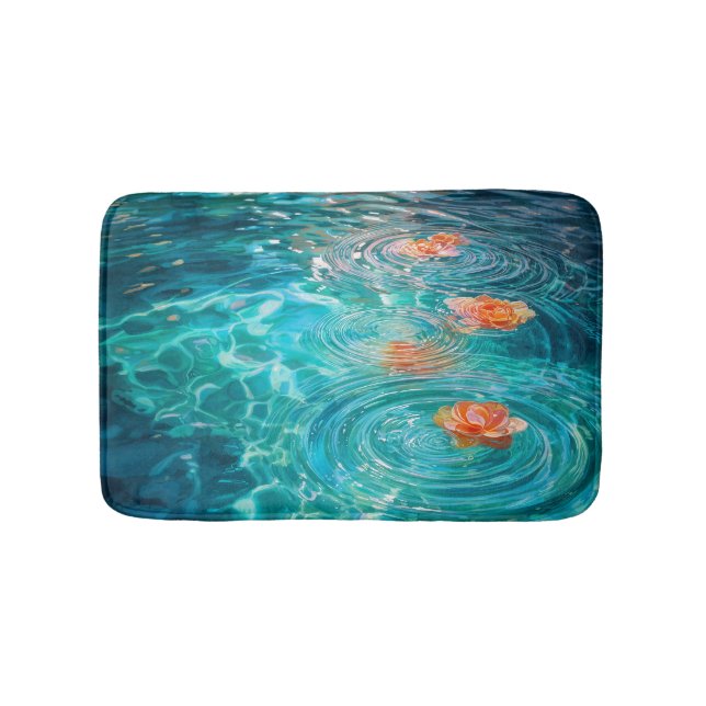 Tapis De Bain Fleurs flottant sur l'eau  (Devant)
