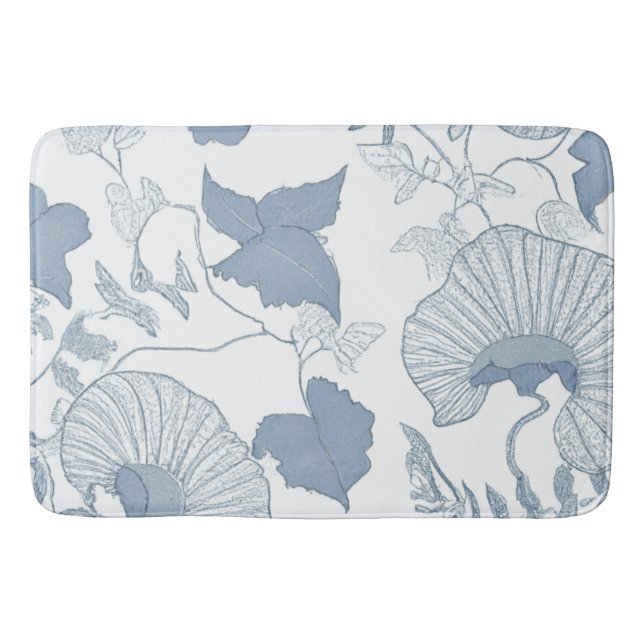 Tapis De Bain Fleurs japonaises blanches Delicate Arrière - plan (Devant)