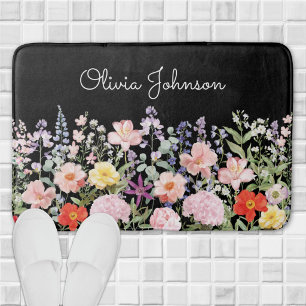 Tapis De Bain Fleurs Jardin Floral Personnalisé Coloré Jolies