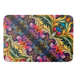 Tapis De Bain Fleurs jaunes roses