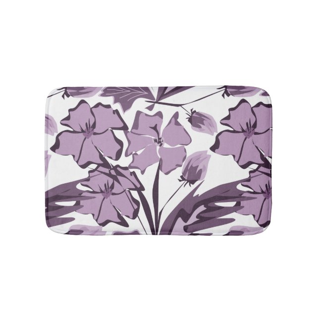 Tapis De Bain Fleurs Lilac et violet. (Devant)