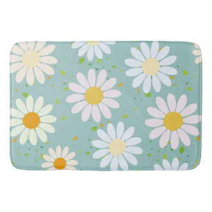 Tapis De Bain Fleurs marguerites Motif floral Fille pastel arc-e