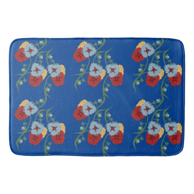 Tapis De Bain Fleurs mexicaines audacieuses vignes verdure (Devant)