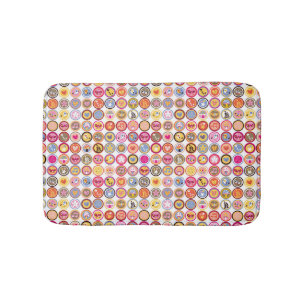 Tapis De Bain fleurs mignonnes, oiseaux, motif de coeurs