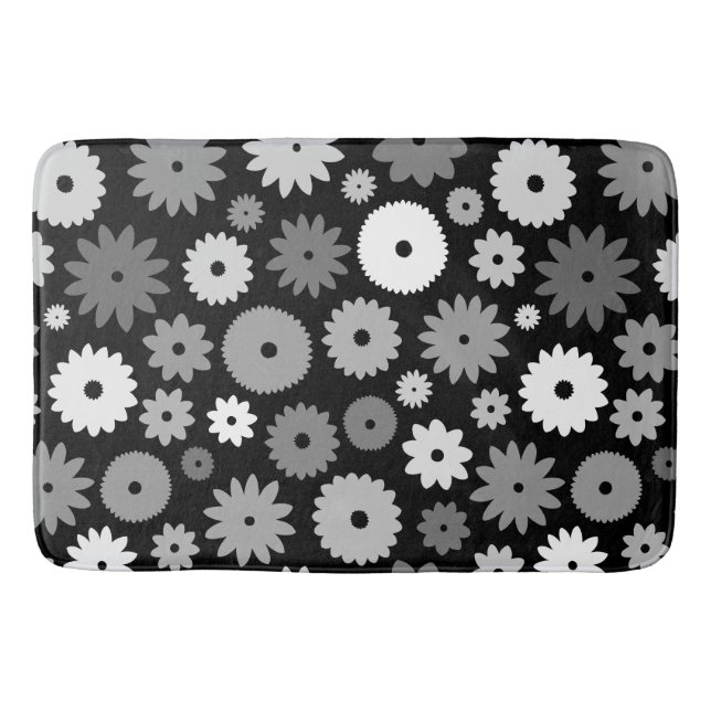 Tapis De Bain Fleurs monochromes grand motif (Devant)