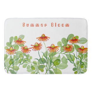 Tapis De Bain Fleurs orange d'aquarelle