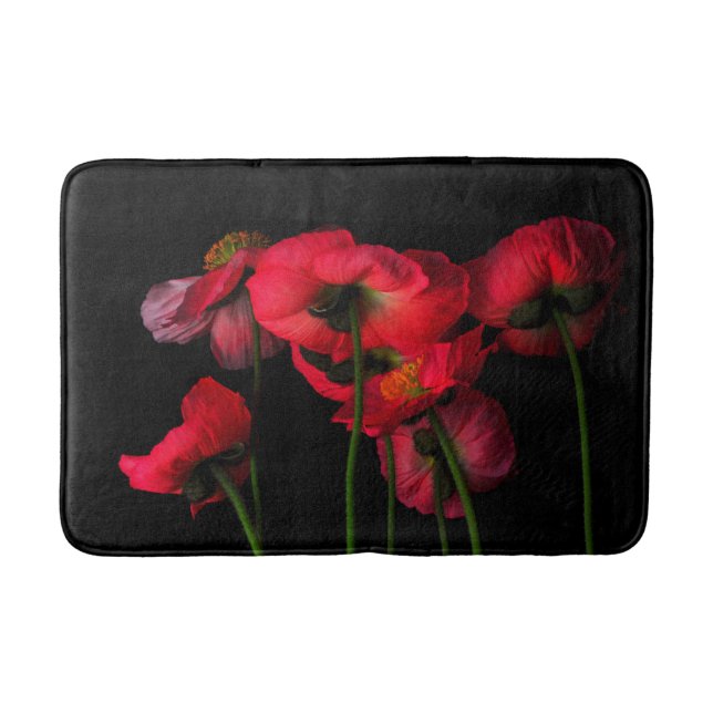 Tapis De Bain Fleurs | Poppies rouges (Devant)