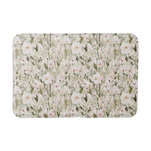 Tapis De Bain Fleurs Rose Pâle Jolies (Devant)