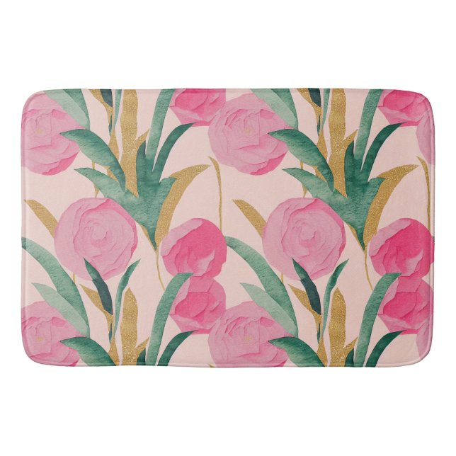 Tapis De Bain Fleurs roses (Devant)