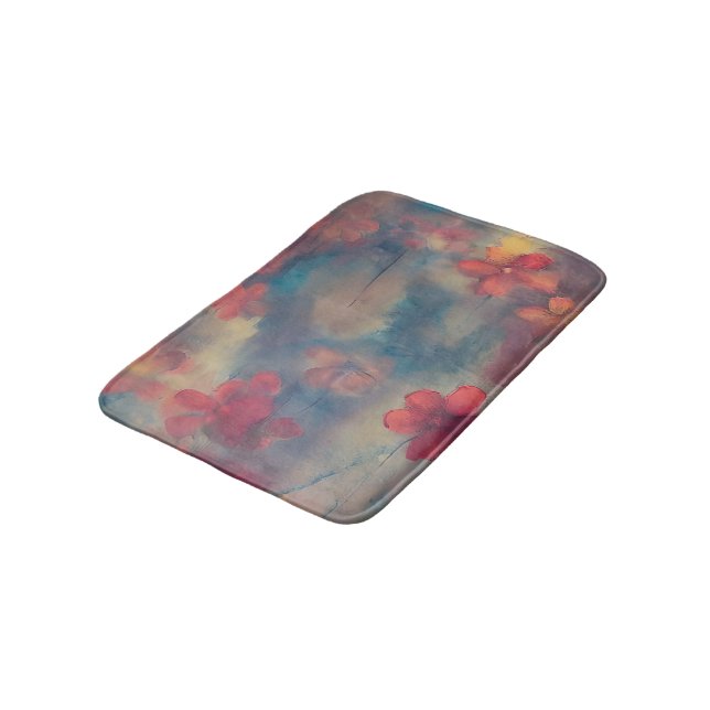 Tapis De Bain Fleurs roses assourdies  (Angle)