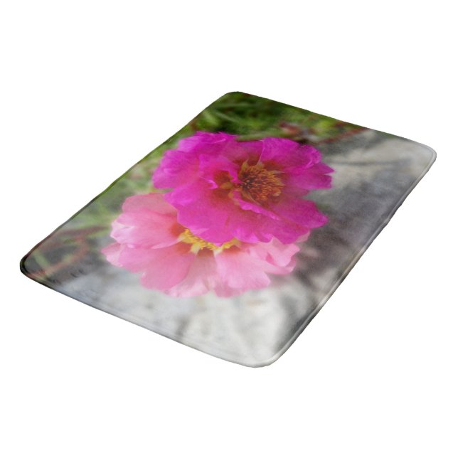 Tapis De Bain Fleurs roses au soleil (Angle)