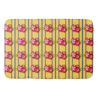 Tapis De Bain Fleurs roses Motif sur Mat Bain Jaune