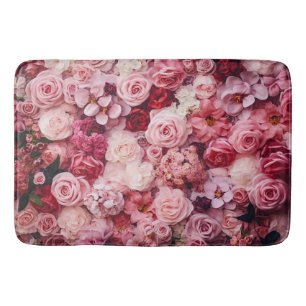 Tapis De Bain Fleurs roses roses Élégantes Fille