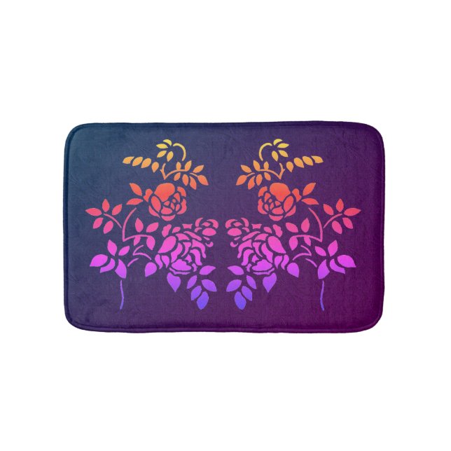 Tapis De Bain Fleurs Roses tendues Couleurs Abstraites (Devant)