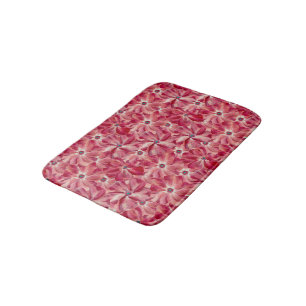 Tapis De Bain Fleurs rouges modernes aquarelle motif floral