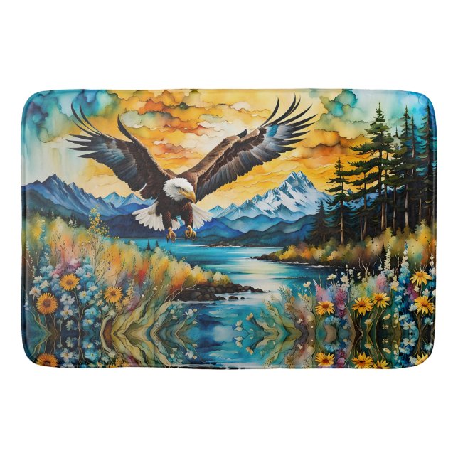 Tapis De Bain Fleurs sauvages de la rivière Bald Eagle au couche (Devant)
