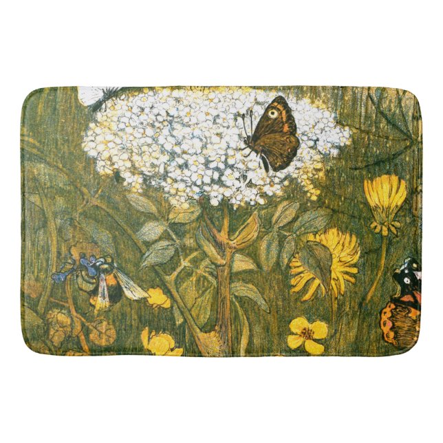 Tapis De Bain Fleurs sauvages néerlandais Art Nouveau Meadow, Pa (Devant)