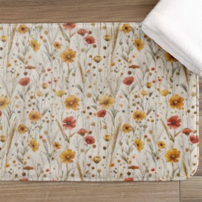 Tapis De Bain Fleurs sauvages rustiques - Boho Automne modèle fl (Créateur téléchargé)