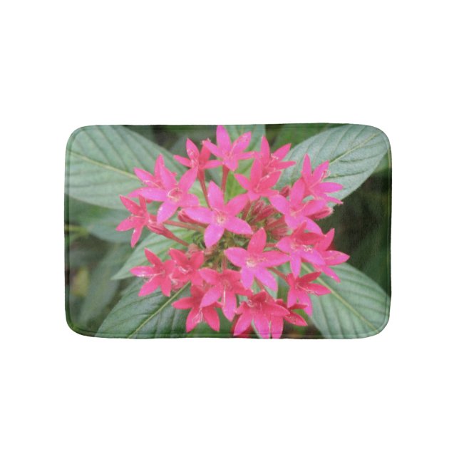 Tapis De Bain Fleurs tropicales rose vif Mat (Devant)