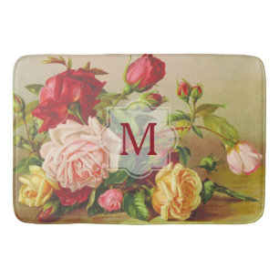 Tapis De Bain Fleurs victoriennes vintages de bouquet de roses