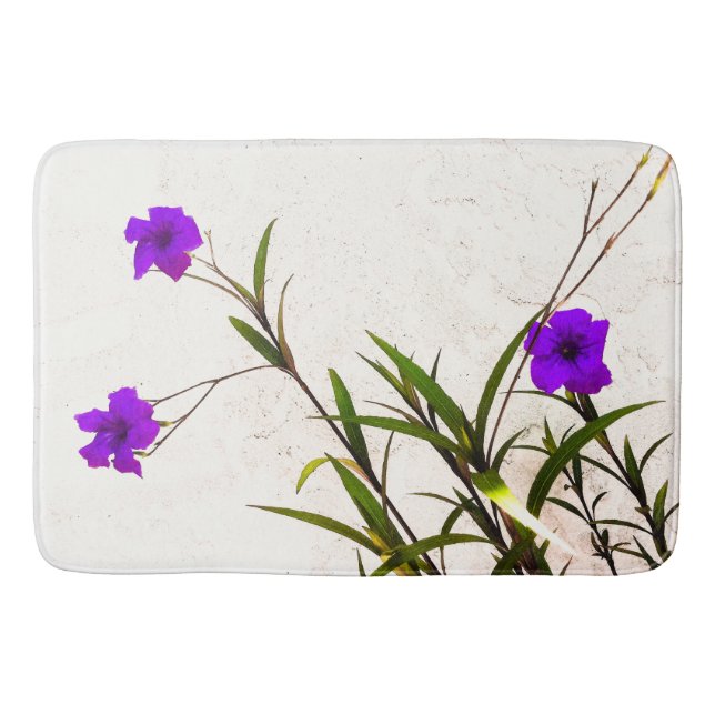 Tapis De Bain Fleurs violettes dans la brise (Devant)