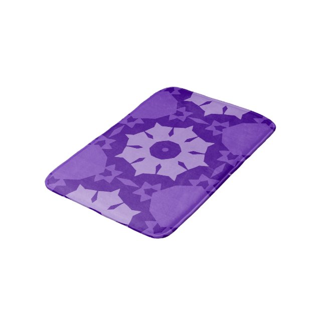 Tapis De Bain Fleurs violettes Motif abstrait (Angle)