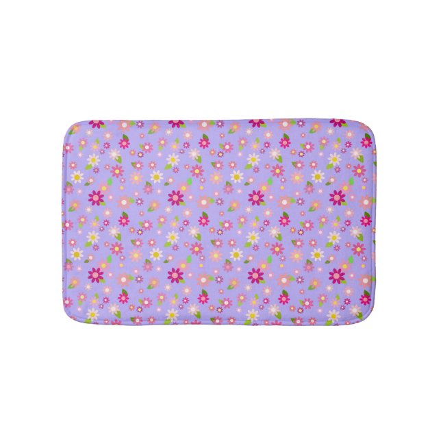 Tapis De Bain Fleurs violettes Petite cuve (Devant)