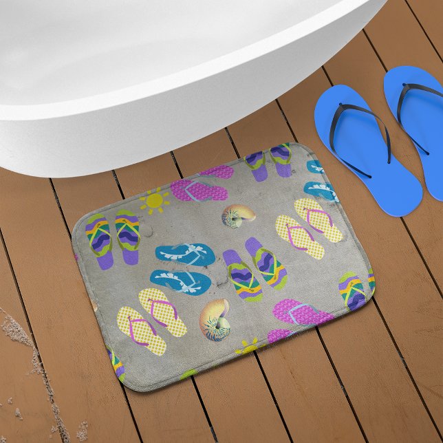 Tapis De Bain Flip Flops Sur La Plage (Créateur téléchargé)