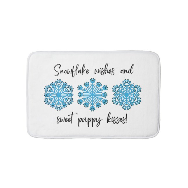 Tapis De Bain Flocon de neige Empreinte de patte (Devant)