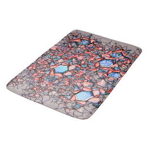 Tapis De Bain Flor virtuel entalhada nas cores azul e salmão